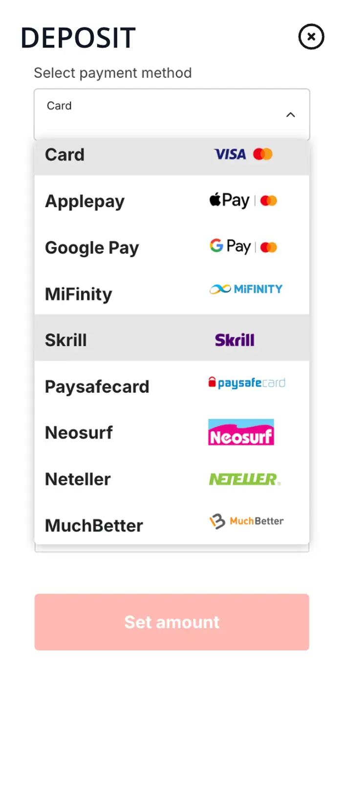 ibet casino — Innskuddsmetoder