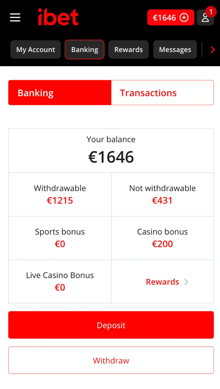 ibet casino — Uttaksmetoder